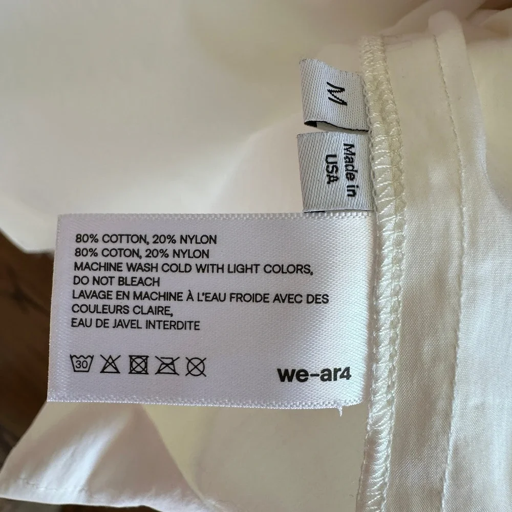 WE-AR4 White Hooded Rain Jacket Field‎ Coat NWT $540 Sustainable Luxury M
